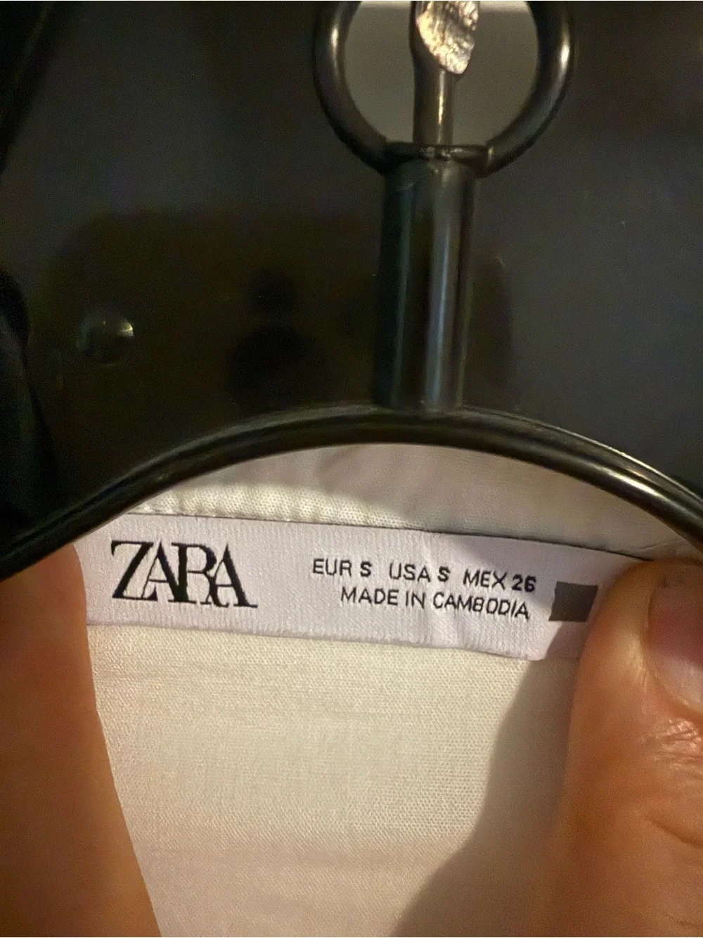 Zara White Eyelet Ruffle Front Button Blouse